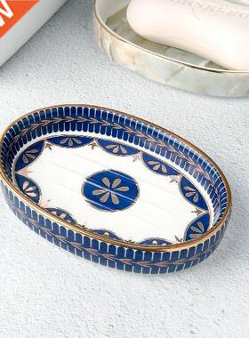 Luxury Eco Friendly Soap Dish Ceramic Round Marble Soap