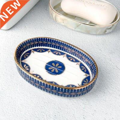 Luxury Eco Friendly Soap Dish Ceramic Round Marble Soap