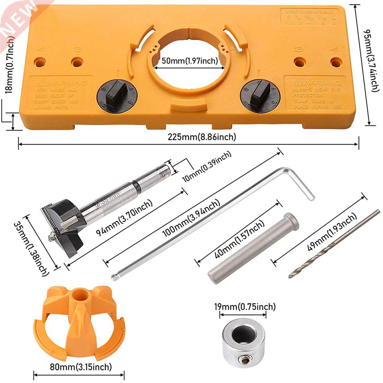 1-10PCS Concealed 35MM Cup Style Hinge Jig Boring Hole Drill