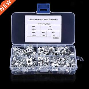 90pcs T Nuts M/M4/M5/M6/M8 Four Pronged T Nuts Blind Insert
