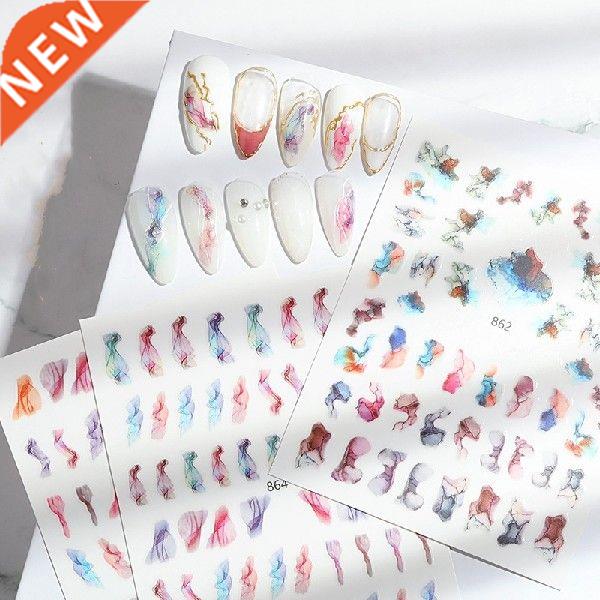 Marble Blooming Stickers for Nails Manicures Japanese Color