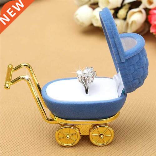1Pcs New Velvet Stroller Ring Box Jewellery Organiser Case H