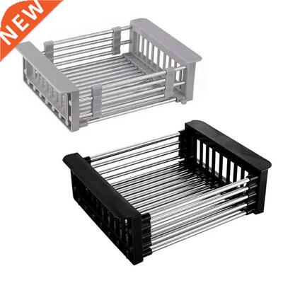 Stinless Steel Sink Drin Bsket Expndble Dish Drying Rc