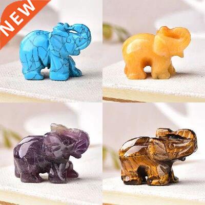 1PC Natural Crystal Amethyst Elephant Obsidian Animals