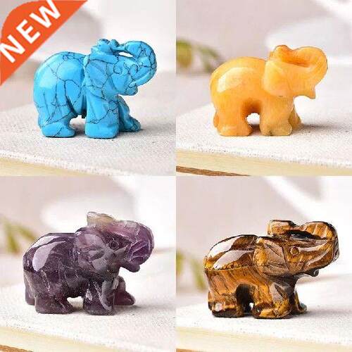 1PC Natural Crystal Amethyst Elephant Obsidian Animals