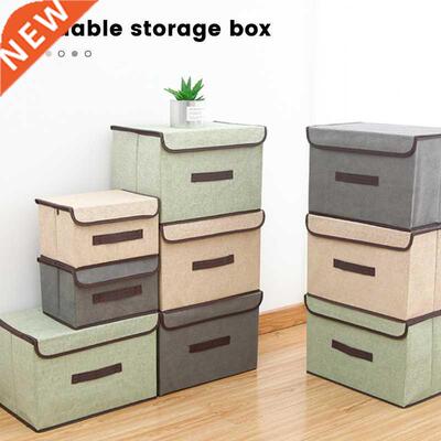 Multiple Colors Storage Box with Cover Cotton Linen No Smell