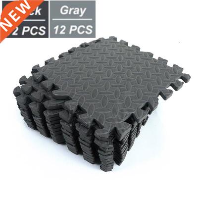 12PCS 30*30cm Sports Protection Gym Mat EVA Leaf Grain Floor