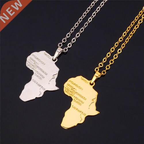Punk Africa Map Pendant Necklace Silver Color/Gold Color Jew