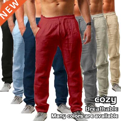 Natural Linen Comfortable Beach Anti-UV Beach Men's Casual P