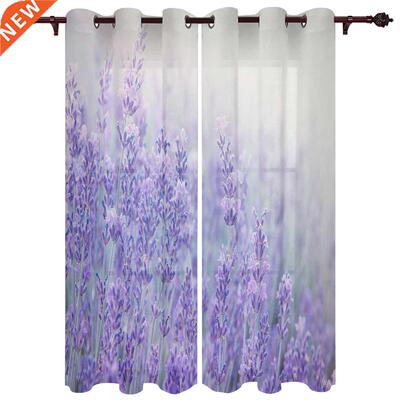 Fantasy Flower Lavender Plant Purple Window Curtains Home