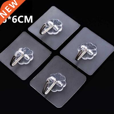 1/5/10Pcs Hooks Transparent Strong Self Aesive Door Wall