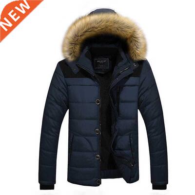 New 2022 Winter Men's Down Cotton Black Khaki Padded Jackets