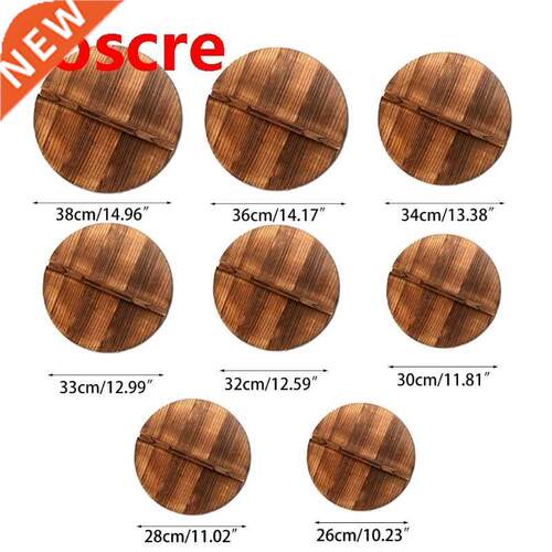 Wooden wood cover Handmade fir anti-scalding pot lid cover w