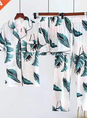 2022 New Women's Spring And Summer100%Viscose Pajamas Three-