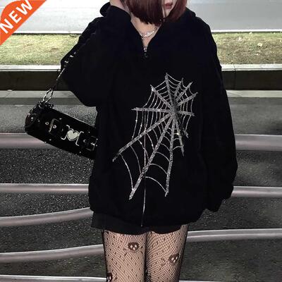 Harajuku Outwear Zipper Sweatshirts Emo Alt Clothing Gothic