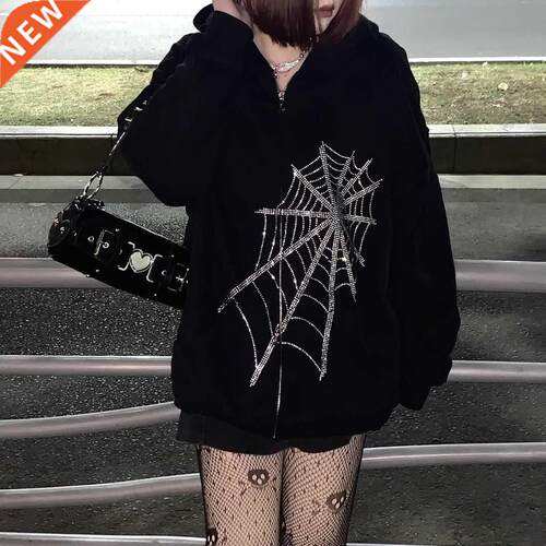 Harajuku Outwear Zipper Sweatshirts Emo Alt Clothing Gothic