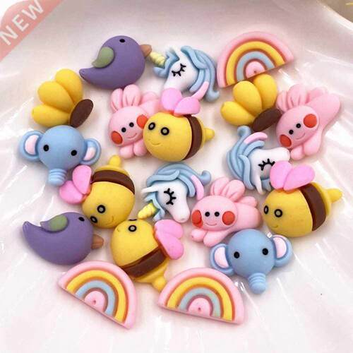 Colorful Resin Mini Bee Rabbit Bird Rainbow Elephant Banana