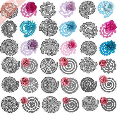 3D Spiral Flower Garland Metal Cutting Dies for DIY Scrapboo