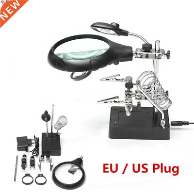 EU/US Plug Soldering Stand Helping Hand Soldering Solder Iro