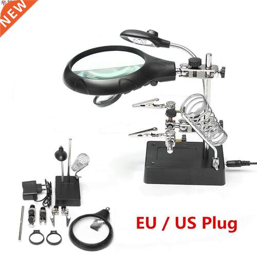 EU/US Plug Soldering Stand Helping Hand Soldering Solder Iro