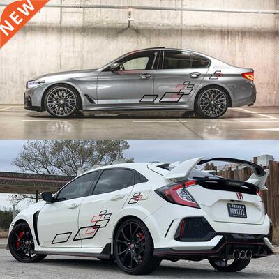 2pcs Sport Car Sticker Both Side Body Auto Vinyl Film Car Ac