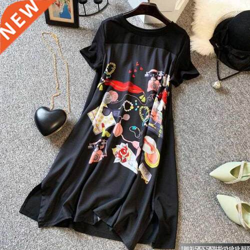 Summer Dress Women New Large Size Slimming Loose Fashion Bel