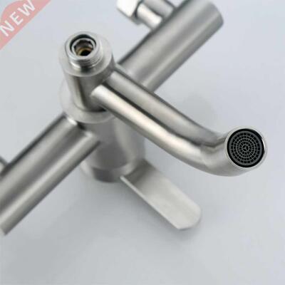304 Stainless Steel Wall Mount Cold Hot Water Mixer Triple V