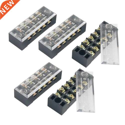 5 Pcs Dual Row 5 Position Screw Terminal Strip 600V 15A