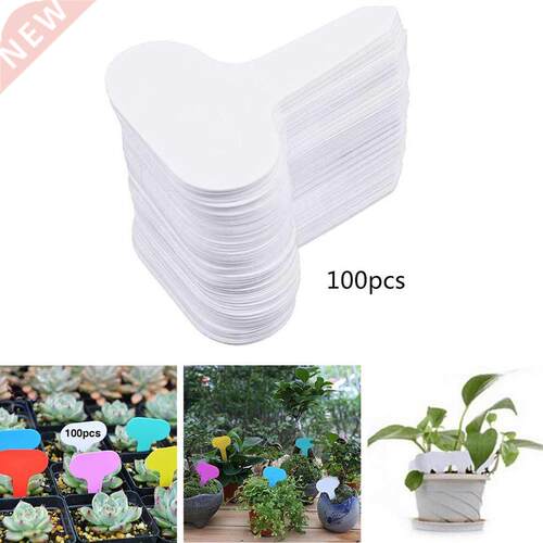 Hot Newest 100Pcs Plant Flower Label Plastic T-type Garden