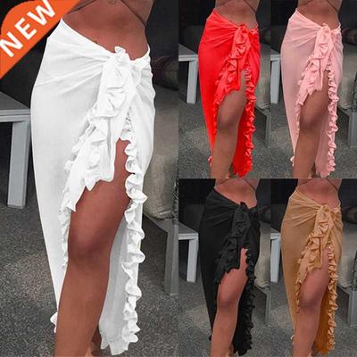 Women Chiffon See-Through Beach Bikini Cover Up Wrap Scarf S