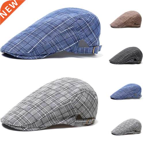 Men Cabbie Driving Flat Caps Newsboy Golf Plaid Beret Irish