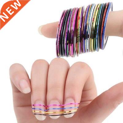 10pcs Nail Striping Tape Metallic Yarn Line 3d Nail Art