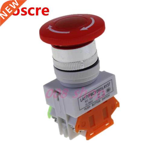 1Pcs Stop Switch Push Button Mushroom PushButton NO+NC 660V