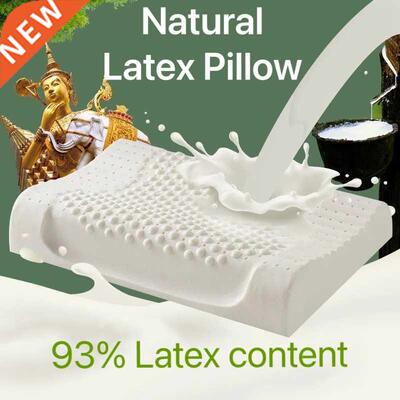 Thilnd Nturl Ltex Pillow Soft Rebound Neck Mssge Wve