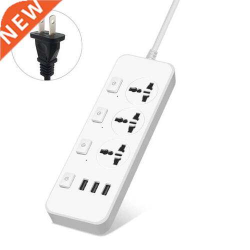 5V2.1A 3 Outlets & 3 USB Ports Power Strip US/UK/EU Plug