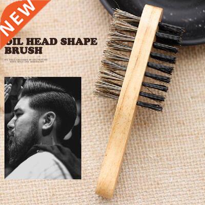 Men Boar Bristle Hair Brush - Natural Wooden Wave Brush for