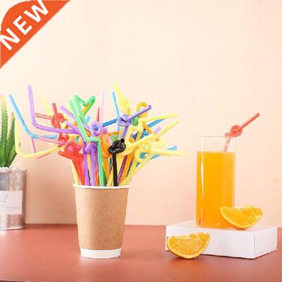 100/200PCS Multicolor Straws Extra Long Plastic Drinking