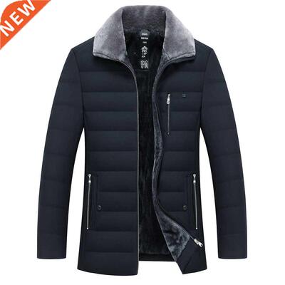 New Men's Winter Jackets Thick Turn-down Collar Parka Men Co