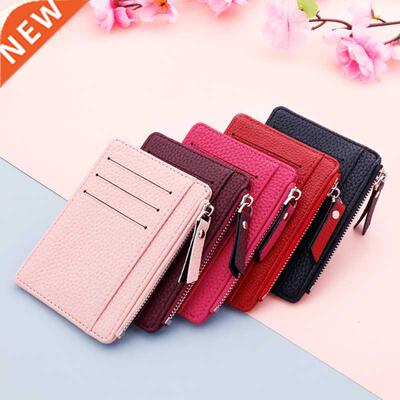 1PC Ultra-Thin Women Men Credit ID Card Hol PU Leather Zi