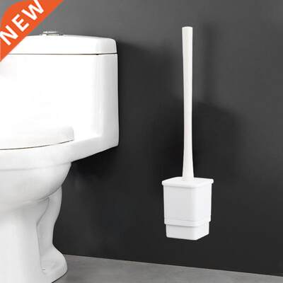 Black Toilet Brush with Holder Wall-mounted Plastic WC Brush