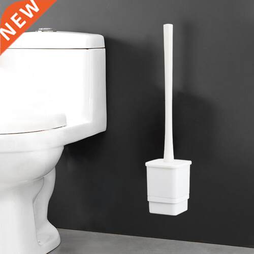 Black Toilet Brush with Holder Wall-mounted Plastic WC Brush