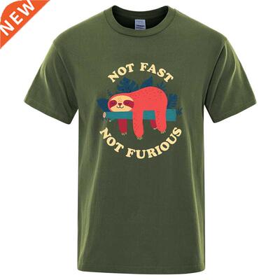 Not Fast Not Furious Cartoons Printing Men Tee Shirts Breath
