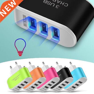 3usb Candy Charger Led Luminous Mobile Phone Charging Head