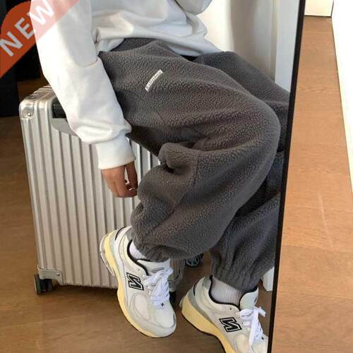 Gray Fleece Hip Hop Harem Pants Women Oversize Harajuku Wint