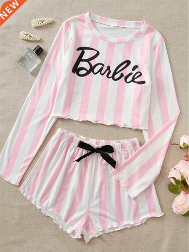 2021 New Women's Pajamas Summer Short Sleepwear Girl