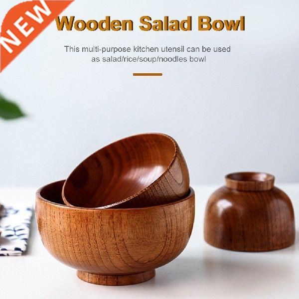 Wooden Salad Bowl Japanese Style Soup Rice Noodles Bowl