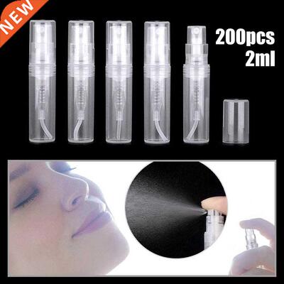 200pcs 2ML Transparent Plastic Spray Bottle Refillable Bottl