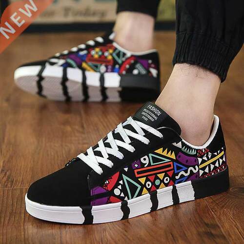 New Men Sneakers Casual Shoes Men Lovers Printing Fashion Fl