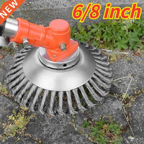 Steel Wire Wheel Garden Weed Brush Lawn Mower Grass Eater Tr