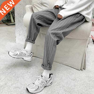 Korean Striped Harem Pants Men's 2021 Streetwear Man